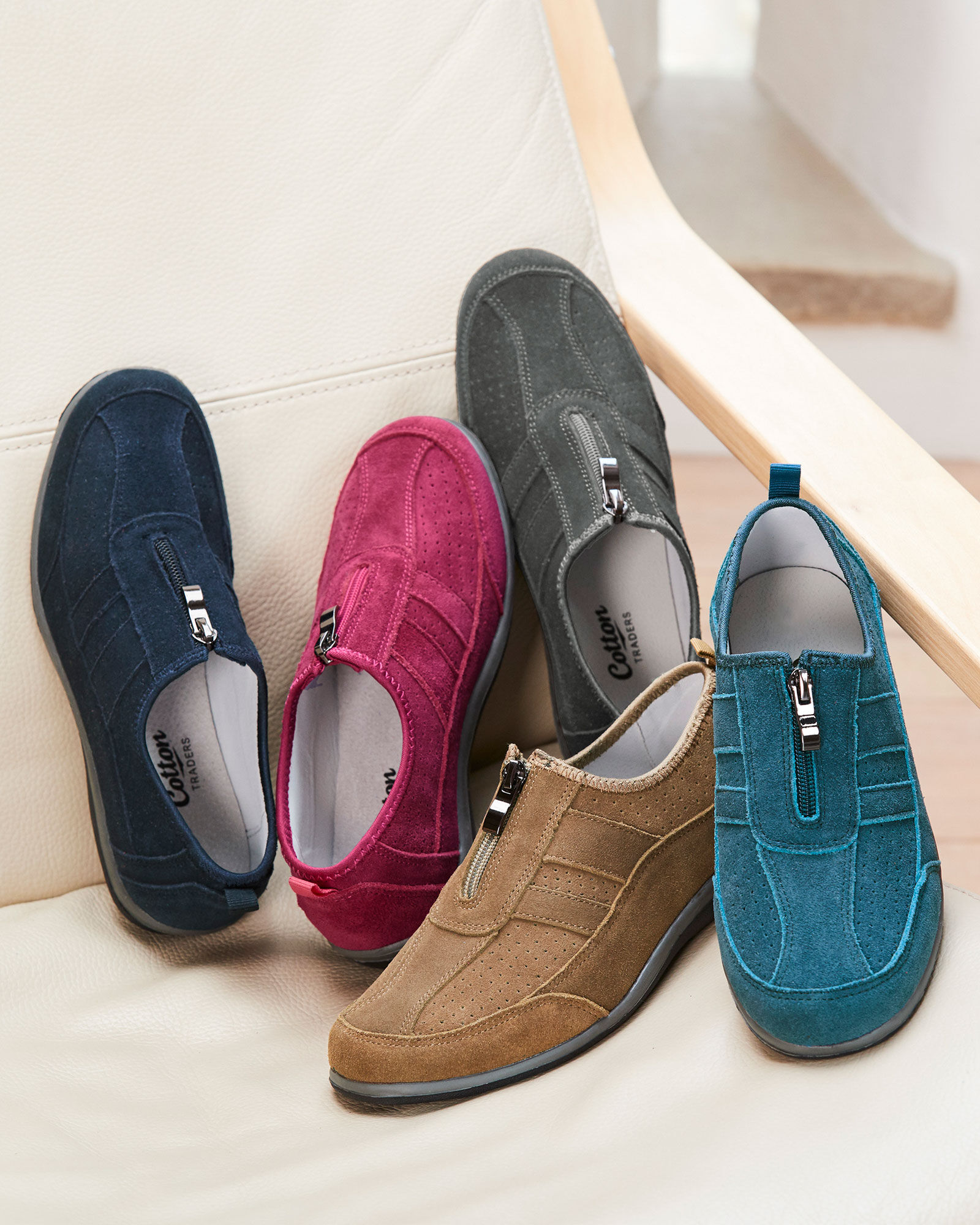 cotton traders suede slip ons