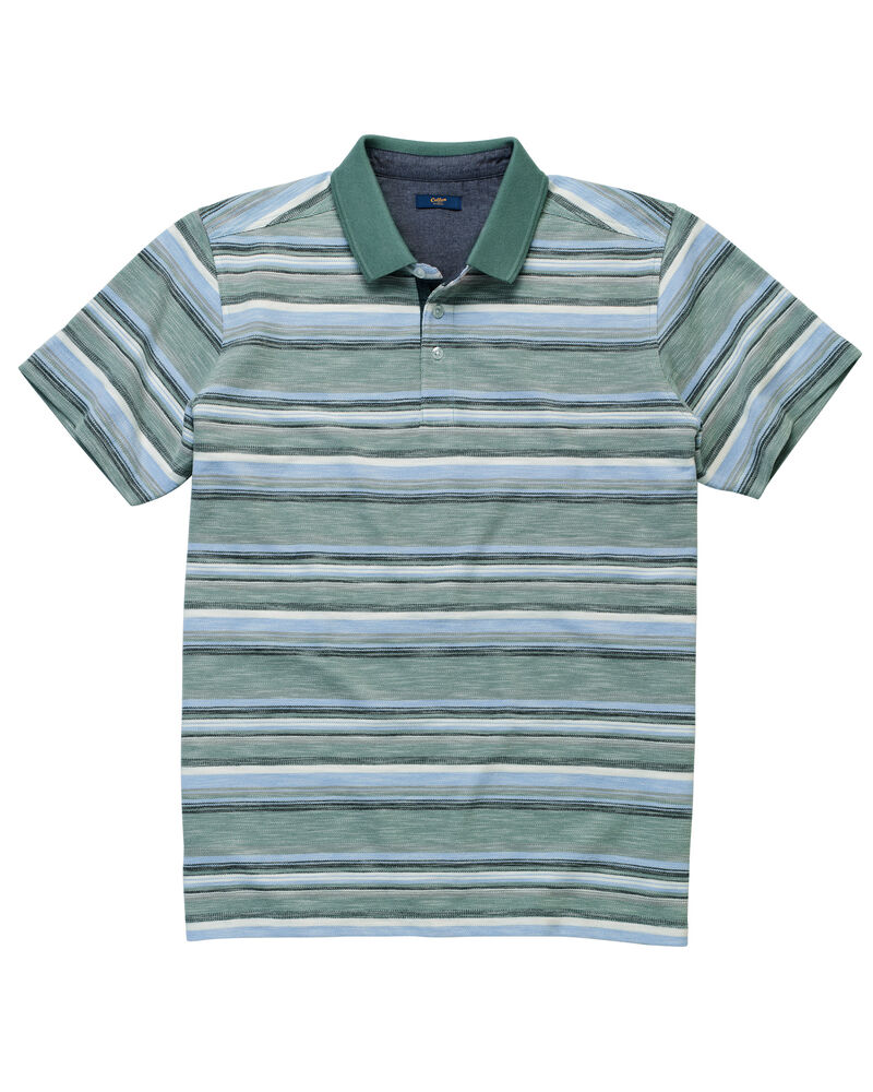 Stripe Luxury Polo Shirt at Cotton Traders